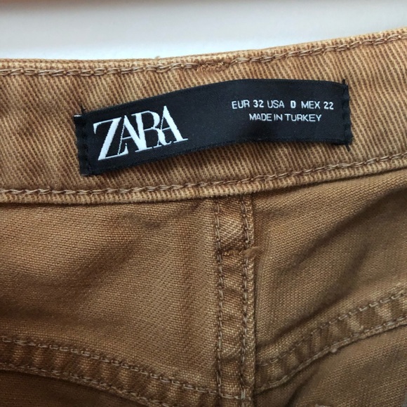 Zara Balloon Fit Tapered Brown Jeans Size 0 - Picture 2 of 4